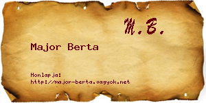 Major Berta névjegykártya