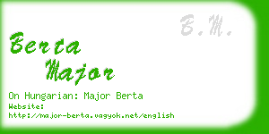 berta major business card